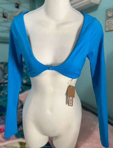 SKIMS Turquoise Longsleeve bikini Top