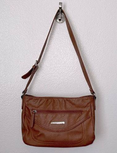 Stone Mountain  camel brown leather shoulder bag