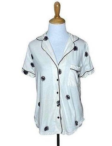 Kate Spade  Cream with Scribble Dot Pajama Top. Size Small.