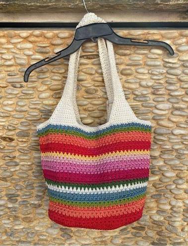 The Sak  Multicolor Striped Woven Crochet Shoulder/Tote Beach Hobo Bag. VGUC!