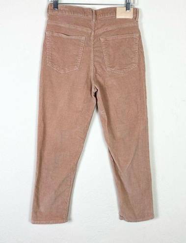 Everlane  Peach High Rise Baby Cord Cheeky Crop Straight Leg Cropped Jeans Sz 29