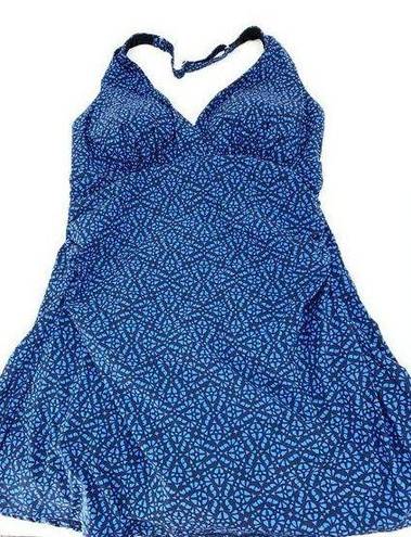 L.L.Bean  Blue Halter Bikini Dress Size 12