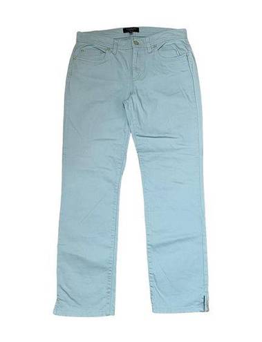 Talbots  Womens Jeans Size 6 Teal Stretch Denim Straight Leg Cotton Blend 32X29