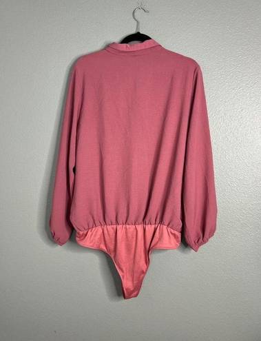 Stitch Fix NWT  Heatherly Ellison Surplice Bodysuit Dusty Pink Mauve Plus 1X