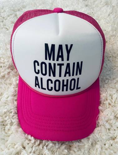 May Contain Alcohol Trucker Hat Pink
