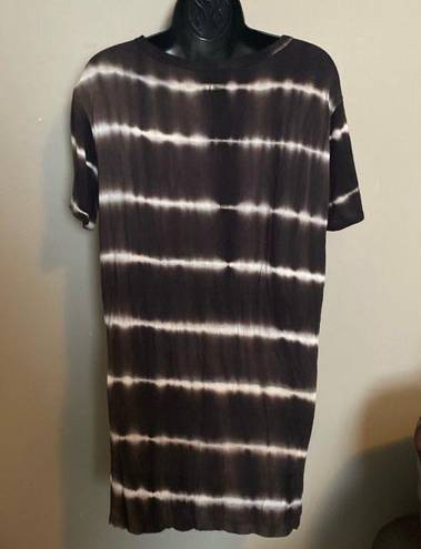 Caution to the Wind Tie Dye Black White Dress