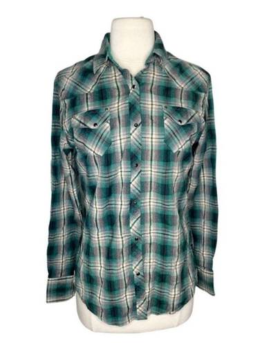 Kuhl ✨ Pearl Snap Shirt Womens Large Plaid Long Sleeve Outdoor Hiking Western ✨