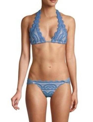 PilyQ New.  sky blue lace high rise triangle bikini. L/M. Retails $169