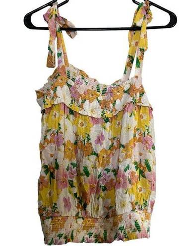 Rachel Zoe  Floral Yellow Tank Top Size Medium New with tags