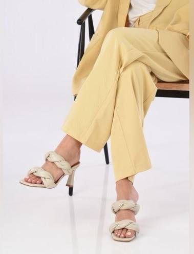 Twisted Flattered x Revolve River  Leather Heeled Sandals in Cream