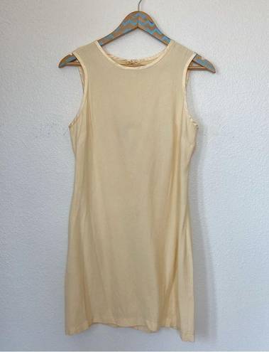 City Triangles Vintage 90’s Pastel Yellow Satin Trim Sleeveless Dress