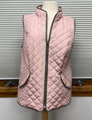 Charter Club M //  NWT Pink Stand Up Collar Zip Up Quilted Vest
