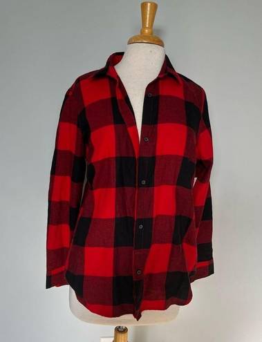 Old Navy NWT  Classic Shirt Buffalo Plaid Red Black Flannel Button Down Size L