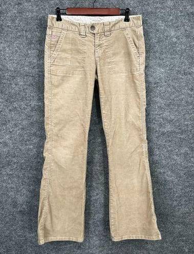 Aeropostale Vtg  Corduroy Flare Pants Womens 5/6 Brown Low Rise Butterfly Y2K