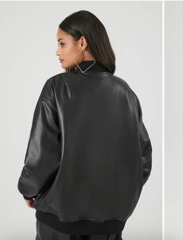 Forever 21 Leather Bomber Jacket