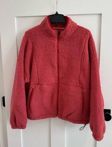 Zelos Sherpa Full Zip Jacket, Size L, Rose Rouge, super soft and