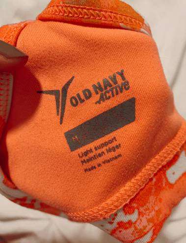 Old Navy Pink And Orange Paint Splatter Sports Bra