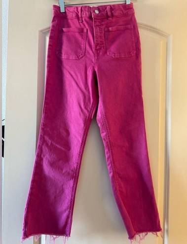 ZARA Cropped Flare Pink Jeans