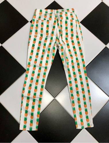 Pistola Pineapple Pina Colada Jeans Pants Dopamine Kitsch Print Cream Gold sz 29