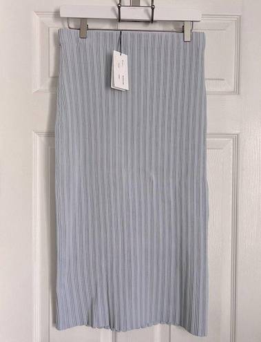 Proenza Schouler  Ribbed Knit Midi Skirt NWT Medium Light Blue