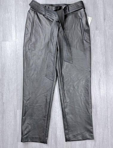 Bar III Black Leather Ankle Pants XL