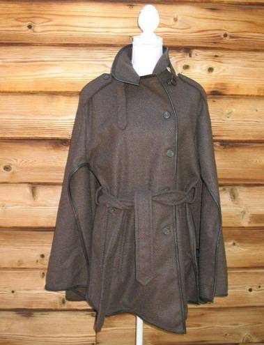 All Saints Wool Blend Military Cape Jacket Coat