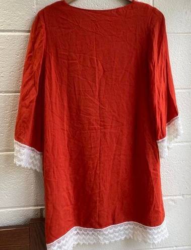 Entro NWT  Rust Long Sleeve Shift Dress Small