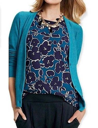 CAbi  Style 3018 Womens Size Medium Teal Tearoom Cardigan Sweater