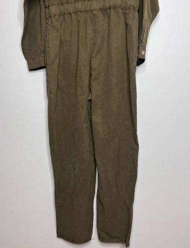 Good American  Army Green Utility Good Cinched Waist Jumpsuit Size Large