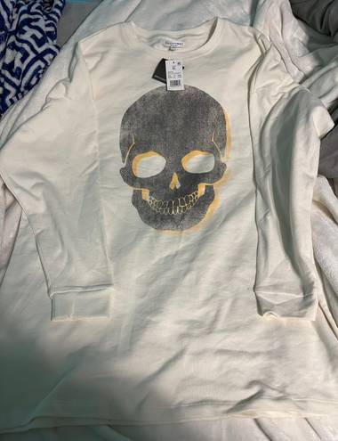 Grayson Threads White Skull Sweatshirt