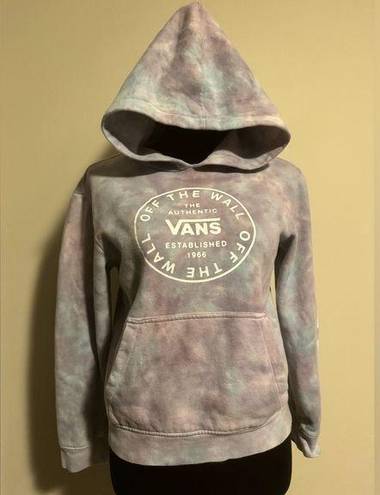 Vans EUC  Purple and Blue Tie Dye Graphic Hoodie size large