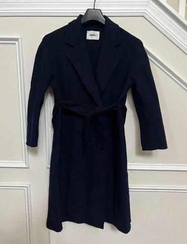 Max Mara Women's  Wool Double Breasted Coat Overcoat M Navy