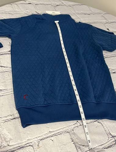 Zyia Blue Quilted Snap Pocket  Sweatshirt Sz XS.