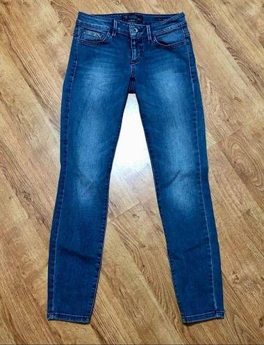 Guess  Jeans Kate Stretchy Medium Wash Skinny Jeans Shimmer Glitter Pockets sz 26