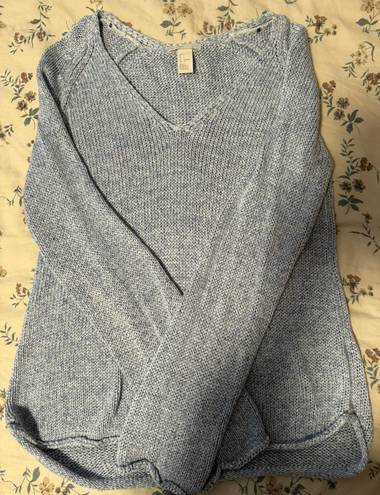 Divided Heather Blue Knit V-Neck Sweater