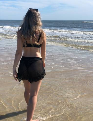 Zaful Swimsuit Coverup Skirt Black Tie 