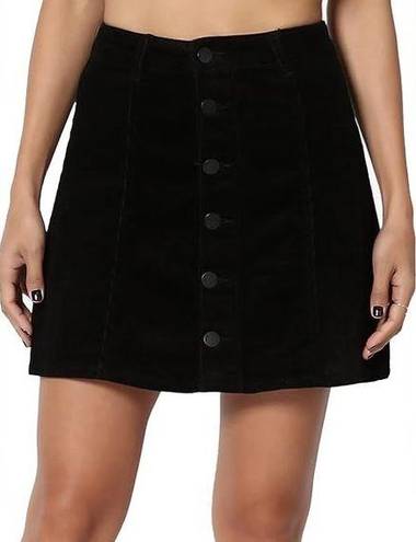 Wilfred Free  Mini Skirt Women's Black Karmen Corduroy Button Front Aritzia Sz 0