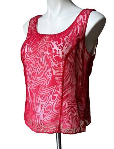 Coldwater Creek  Dressy Mesh Overlay Tank Top, Sz 10