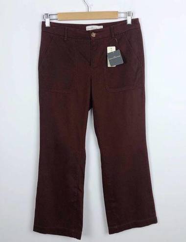 L.L.Bean New  Cargo hiking Crop Pants Maroon Size 2