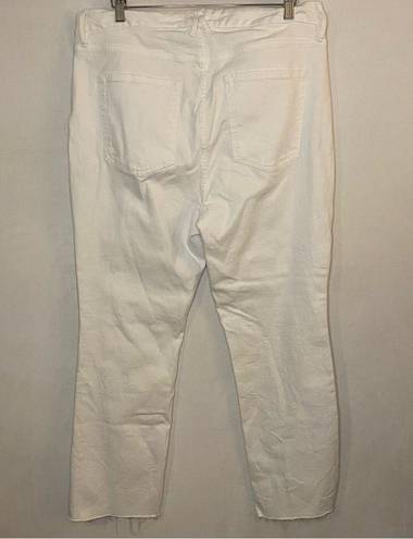 Good American  Good Legs Straight White Jeans Raw Hem Ankle size 18 Plus