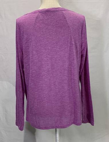 Athleta Long Sleeve Siri Bubble Hem Purple Shirt Size Large