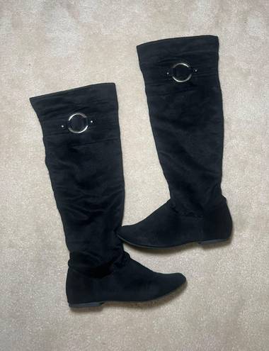 Qupid Black Knee High Riding Boots | Size 7