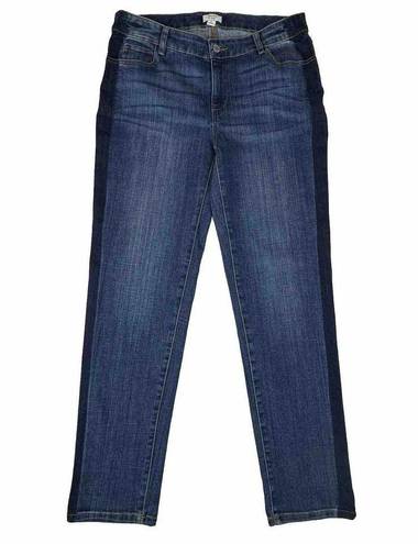 Crown & Ivy Crown Ivy Size 8 Denim Jeans Blue Skinny Blue Side Stripes