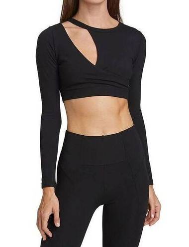 n:philanthropy  Black Roxbury Womens Cut-Out Asymmteric Crop Top