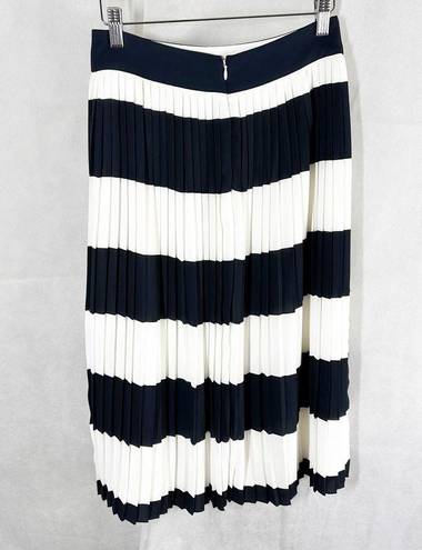 J.Crew  Factory Store White Navy Pleated A Line Casual Skirt Size 0