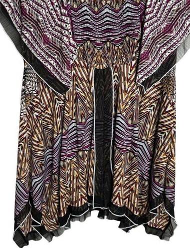 Style & Co Blouse Tribal Multicolor Tiered Eclectic Size XL EUC