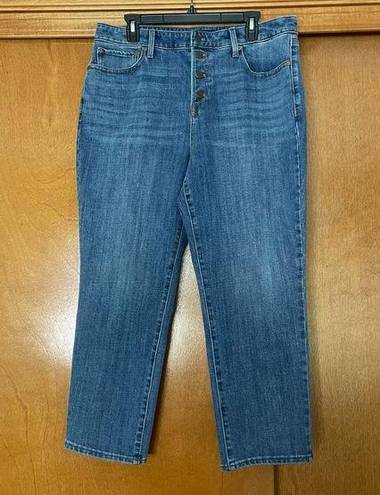 Talbots  Modern Ankle Button Fly Jeans Size 14