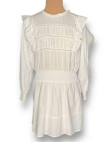 Rails  Faren Dress White Long Sleeves Ruffles Smocked Tiered Eco Friendly Mini