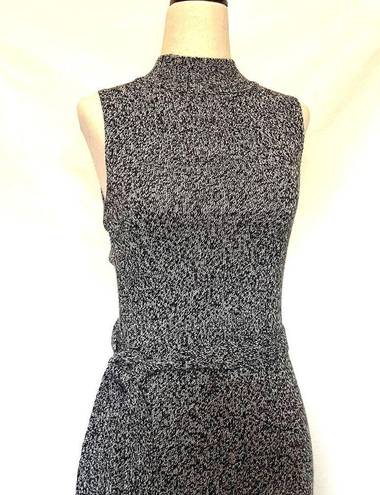 Krass&co G.A.S.  Knit Mockneck Midi Dress Size Medium Black White Tie Belt Australia