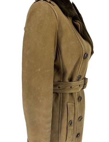 Burberry  Suede Lambskin Shearling Lined Trench Coat